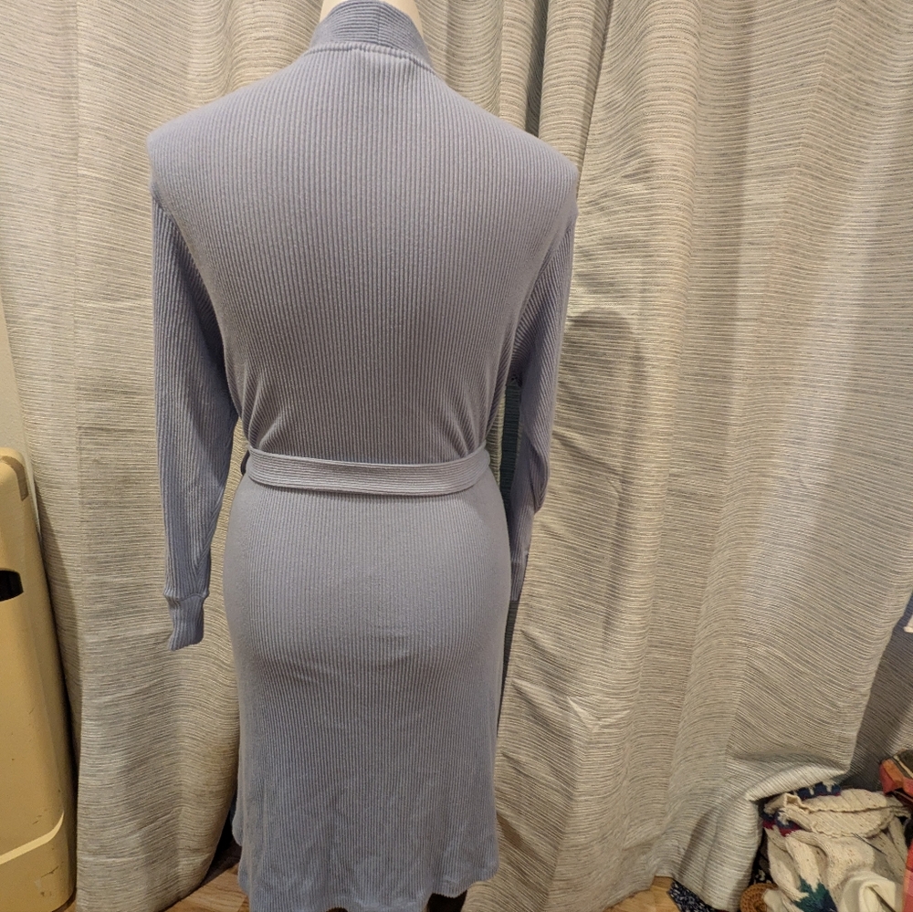 Lands' End Light Blue Ribbed Robe - L - Picture 6 of 6